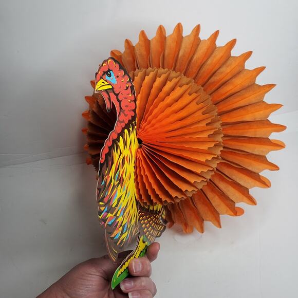Beistle Paper Co. Honeycomb Turkey Centerpiece Vintage Made in the USA 1984 - Picture 3 of 6